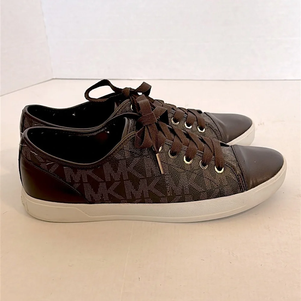 Michael Kors Signature Sneakers brown/gold size 10 - Picture 3 of 10